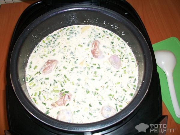 Тушеный картофель с куриными ножками фото