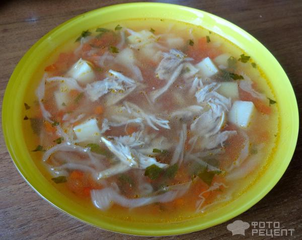 Куриный суп с помидорами фото