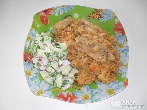 Рис с куриным мясом и капустой фото