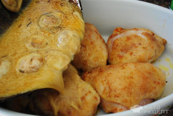 Курица тушеная в горчичном соусе фото