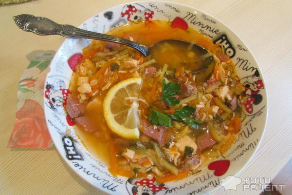 Суп солянка с сосисками — рецепт с фото пошагово