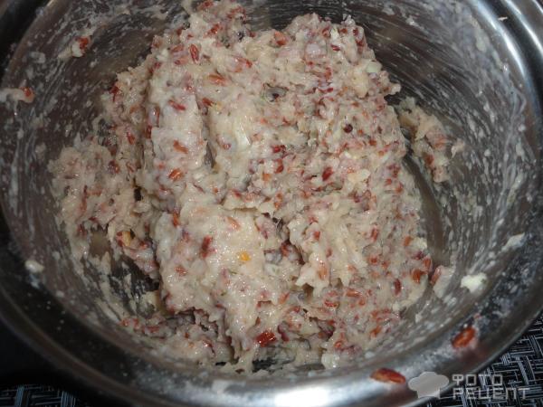 Ежики с рисом Рубин, грибами под соусом Велуте фото