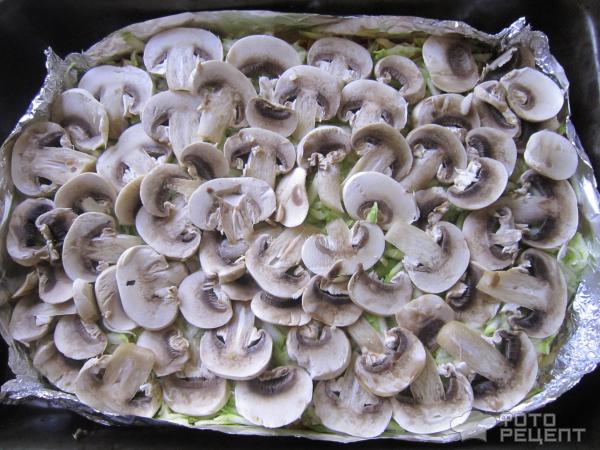 Овощи, запеченные с грибами и сыром фото