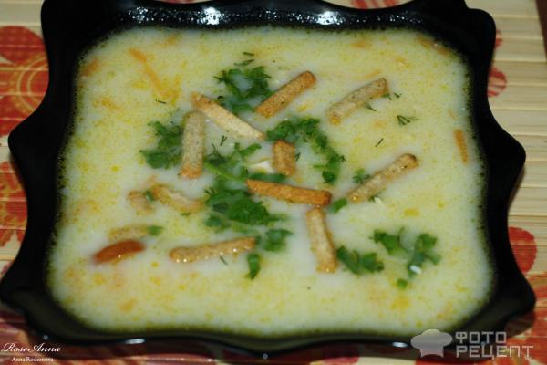 Сырный суп с индейкой фото