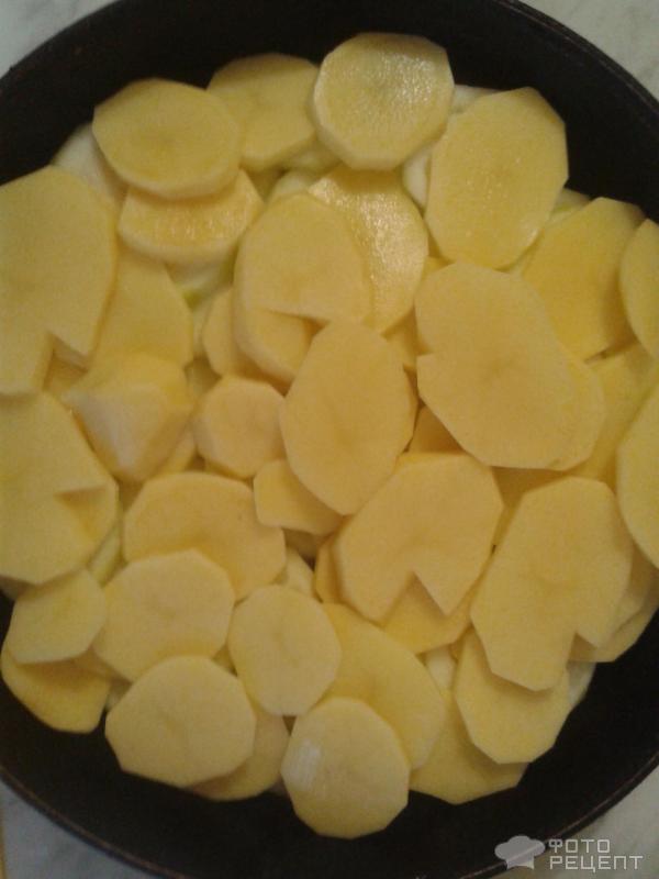 выкладываем картофель на кабачки