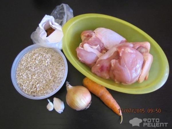 Курица с перловкой в скороварке фото