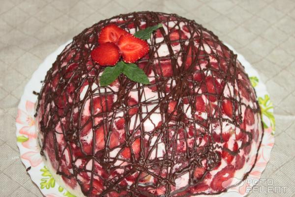 Торт желейный с клубникой фото