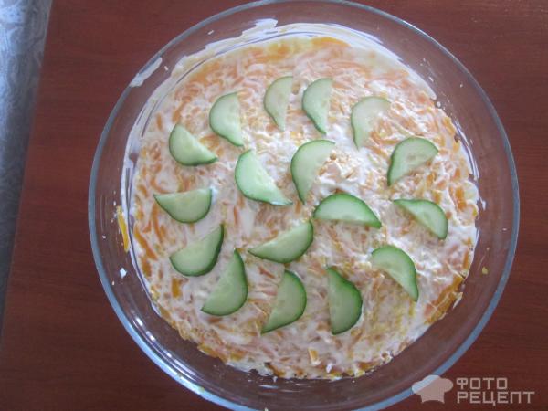 Салат с колбасой, овощами и яйцом фото
