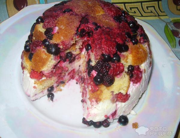 Желейно-бисквитный десерт фото