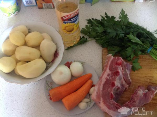 Картофель по - домашнему со свиными ребрышками фото