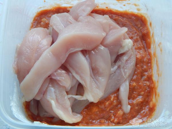 Куриное филе в яично-томатном маринаде фото