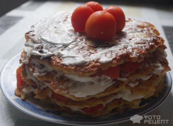 Кабачковый торт с помидорами фото