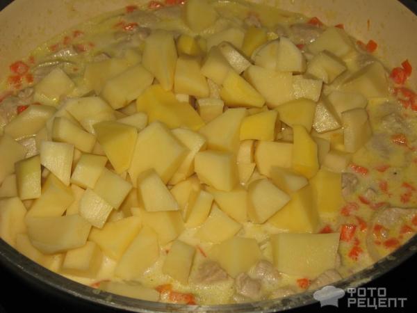 Свинина с картофелем в сырном соусе фото