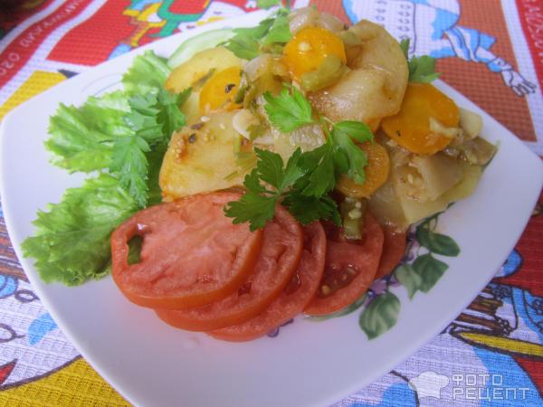 Овощи под пряным соусом фото