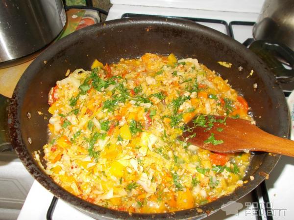 Капуста тушеная с овощами фото