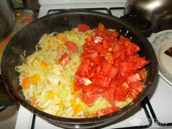 Капуста тушеная с овощами фото