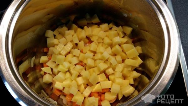 Сырный суп с фаршем и овощами фото