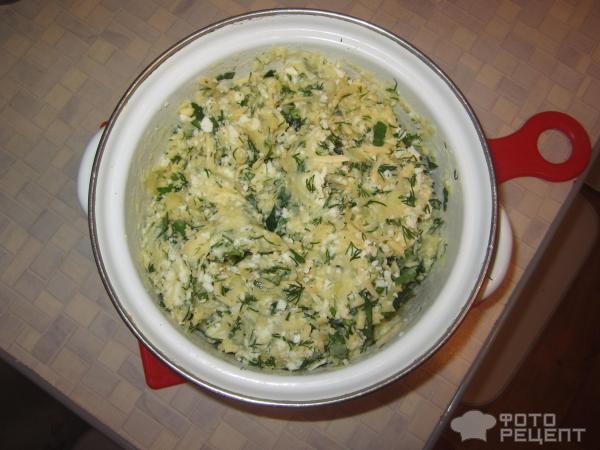 Хычин с картофелем сыром и зеленью фото