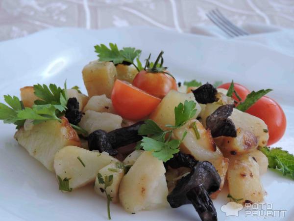 Жареная картошка с грибами: пошаговый рецепт с фото от Магги