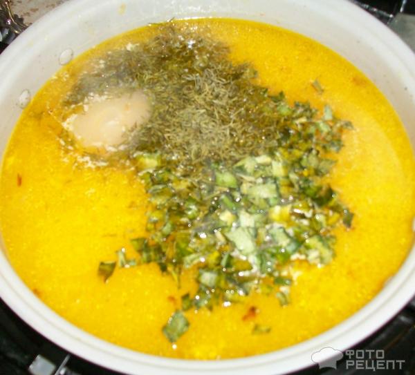 Суп овощной с плавленым сыром фото