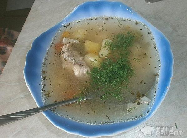 Суп овощной с куриным филе фото