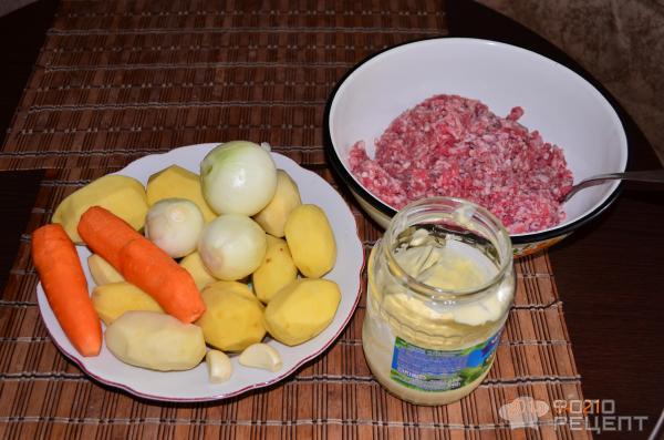 Тушёная картошка с луком и фаршем( geschmortes zwiebelhackfleisch )