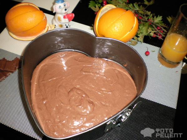 Шоколадно - апельсиновый пирог с творогом