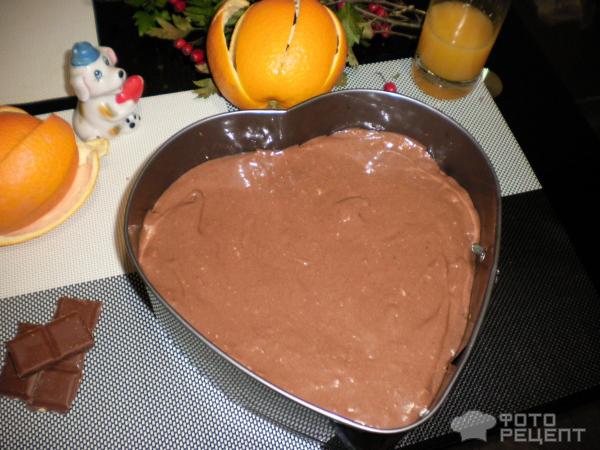 Шоколадно - апельсиновый пирог с творогом
