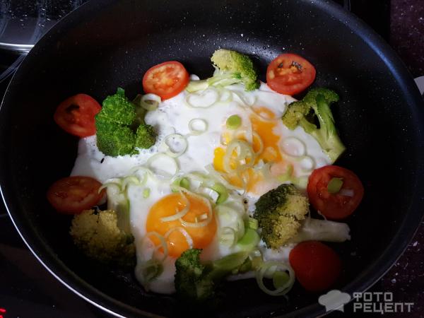 Яичница с овощами фото