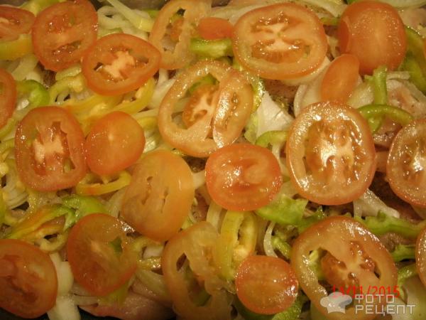 Запеченные овощи с сыром и зеленью фото