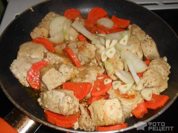 Стручковая фасоль с курицей фото