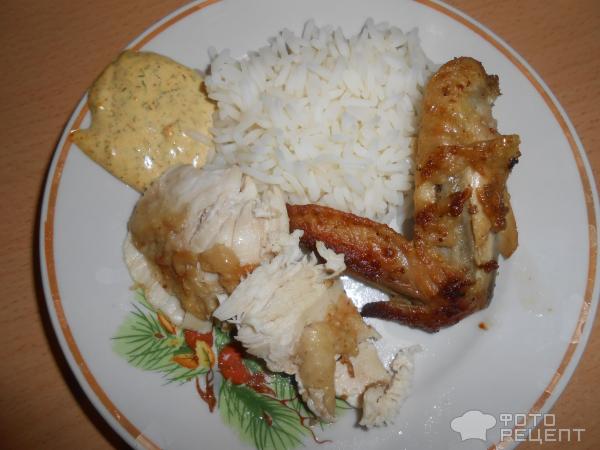Курица запеченная в горчично- чесночном соусе фото