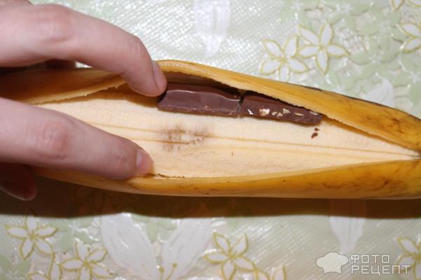 Запеченные бананы с шоколадом фото