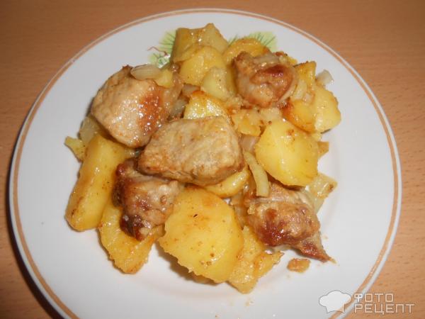 Жареная картошка с мясом фото