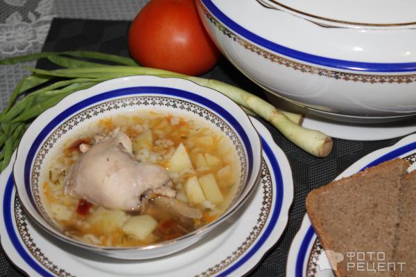 Рецепт: Простой и вкусный суп из кролика - Легкий суп с рисом и перцем.