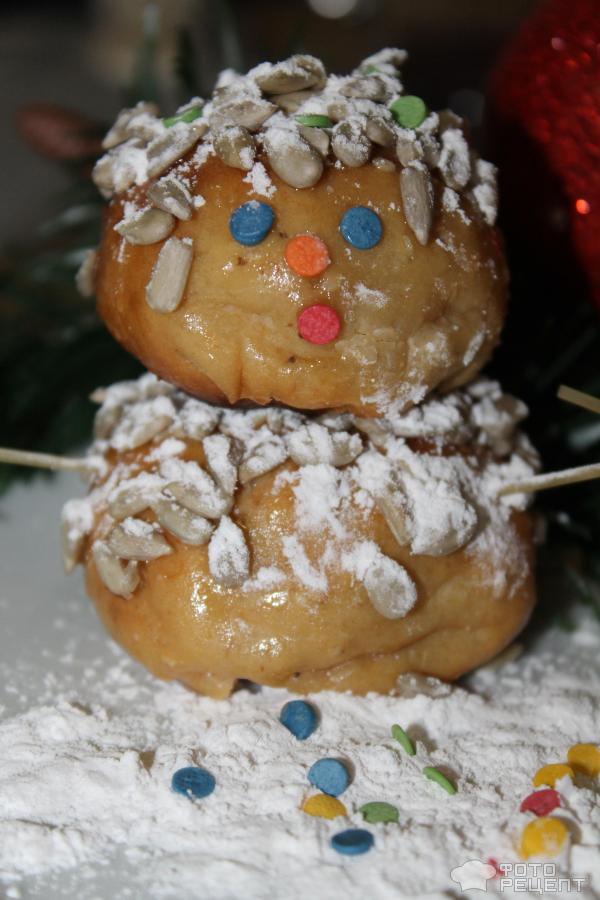 Новогоднее печенье снеговики Сладкая парочка фото