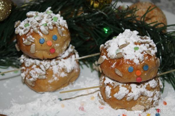 Новогоднее печенье снеговики Сладкая парочка фото