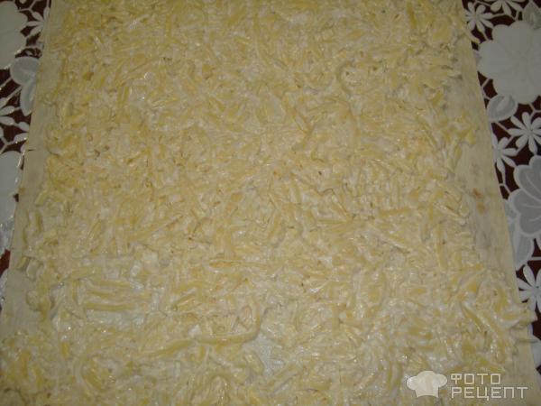 Закуска Рулетики с лавашом и корейской морковкой фото