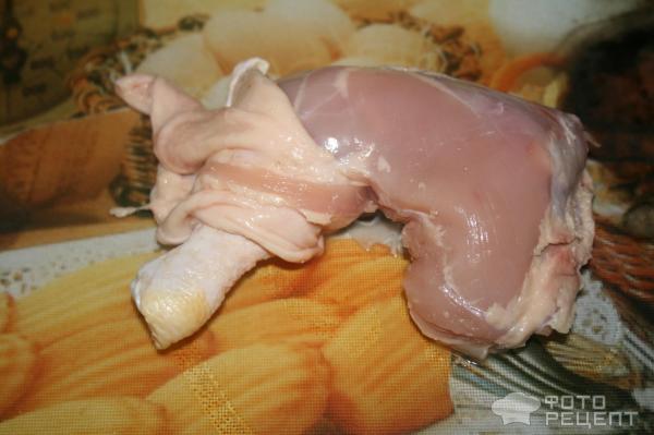 Рецепт: Фаршированные куриные ножки - с грибами, запеченные в духовке