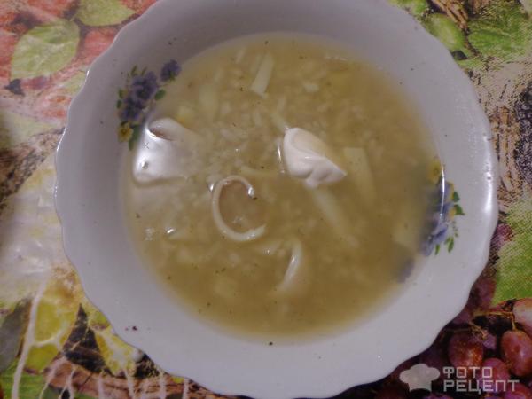 Суп с кальмарами фото