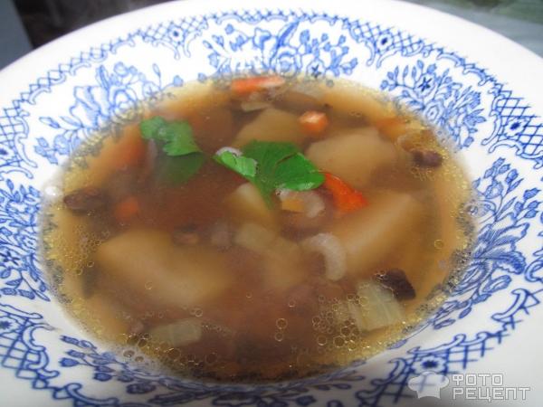 Суп чечевичный с шампиньонами фото