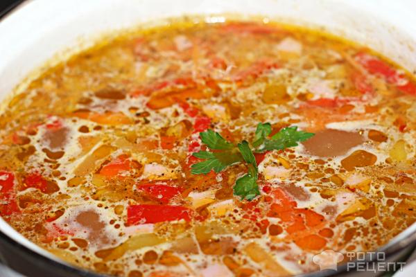 Суп из красной чечевицы фото