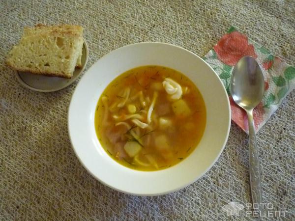 Суп с домашней лапшой фото