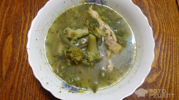 Суп с зеленой фасолью и брокколи фото