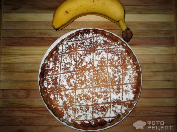 Творожный пирог с бананами фото