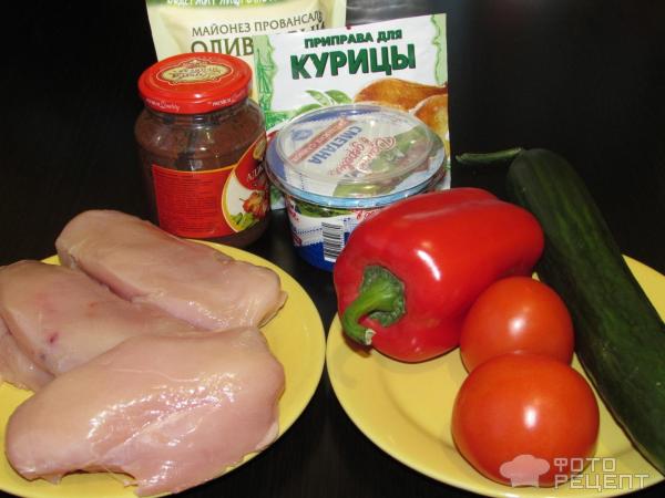 Шаурма с овощами и куриным филе фото