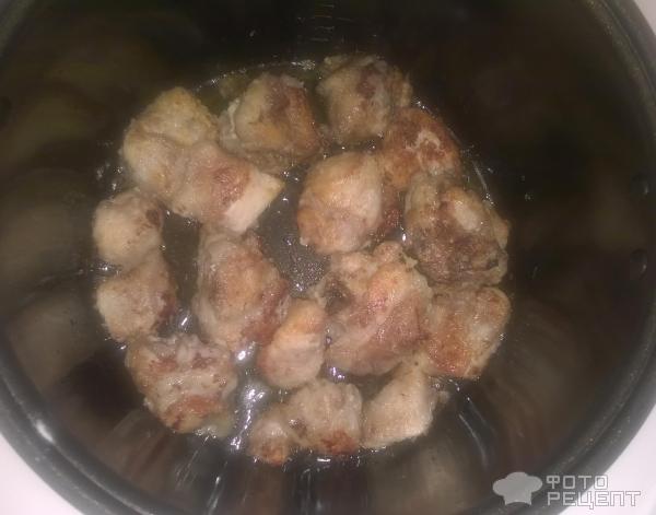 Пьяная курица с грибами в кисло-сладком соусе фото