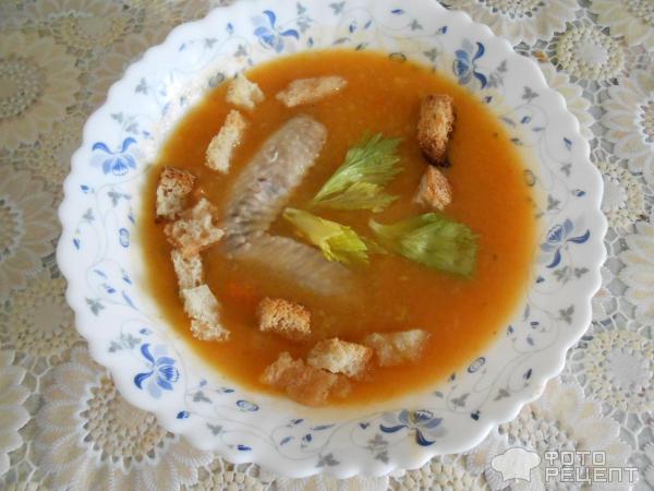 Суп-пюре овощной на мясном бульоне фото