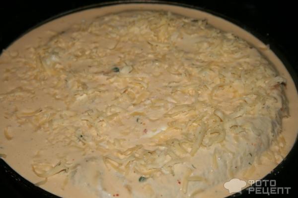 Рецепт: Пирог из лаваша - с мясом, в яично-сметанной заливке