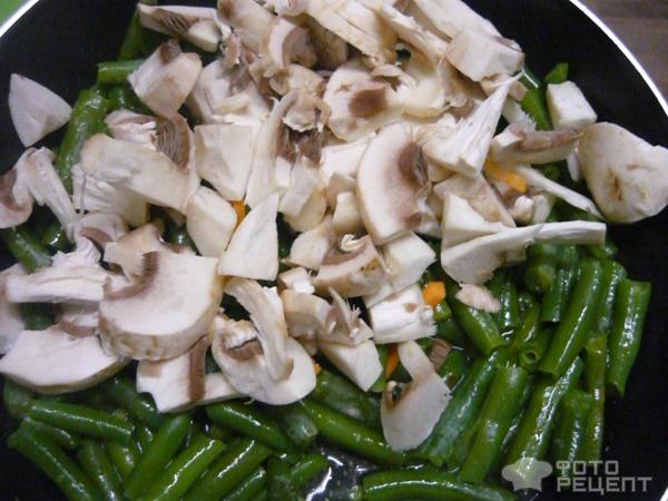 А-ля паста с овощами и грибами, постная фото